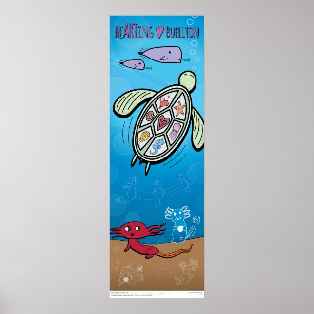 Poster - Axolotls Sob O Mar - Buellton.Art (Frente)