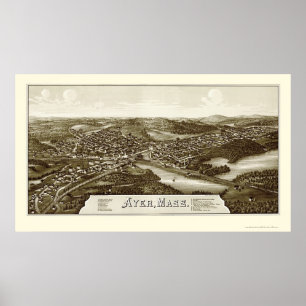 Pôster Ayer, mapa panorâmico das MÃES - 1886
