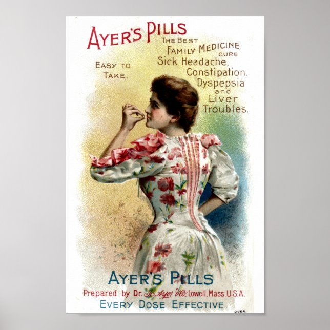 Poster Ayers Pills Publicidade Vintage (Frente)