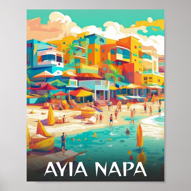 Poster Ayia Napa turista de Chipre (Frente)