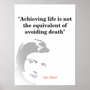Poster Ayn Rand Citação Sobre A Vida
