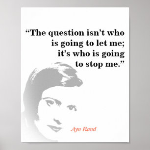 Poster Ayn Rand Cote Sobre A Pergunta