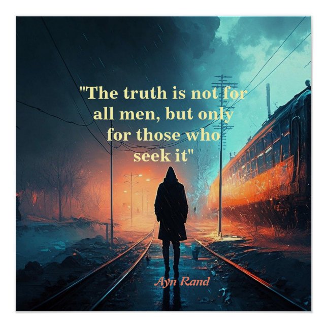 Pôster Ayn Rand Cote Sobre A Verdade (Imagem John Galt) (Frente)