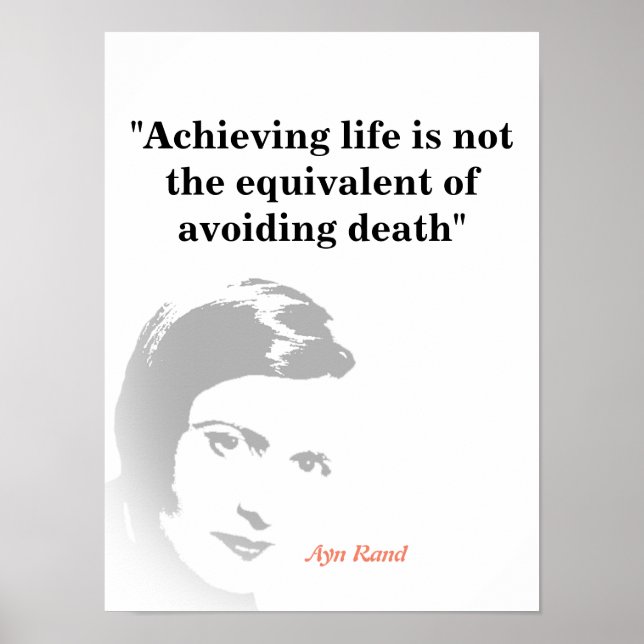 Poster Ayn Rand Cote Sobre A Vida (Frente)