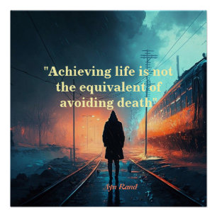 Pôster Ayn Rand Cote Sobre A Vida (Imagem John Galt)