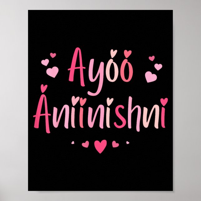 Poster Ayóó Ánííníshní - I Love You In Navajo With Cute N (Frente)