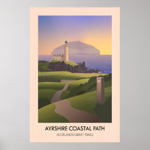 Poster Ayrshire Coastal Path Trilhos Grandiosos da Escóci