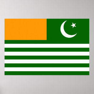 Poster Azad Kashmir - símbolo do Estado de bandeira Paqui