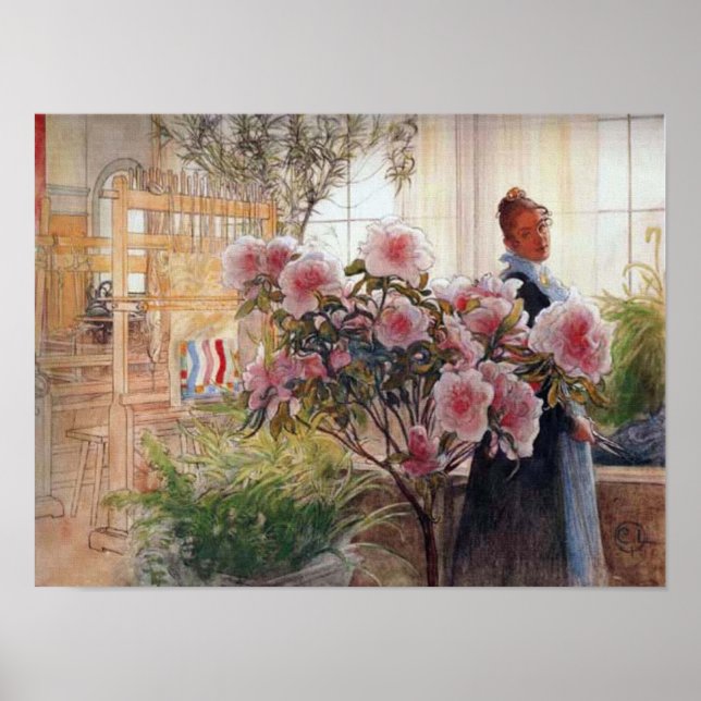Pôster Azaleas por Carl Larsson (Frente)