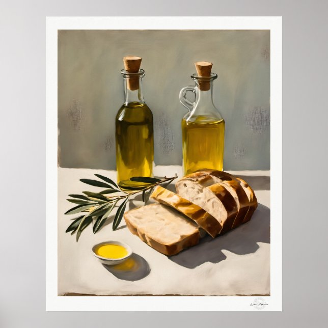 Poster Azeite Rustico e Cozinha de Pão (Frente)