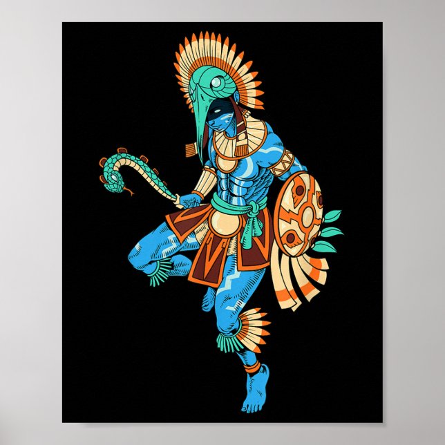 Poster Aztec Deus Da Guerra E Do Sol - Huitzilopochtli (Frente)