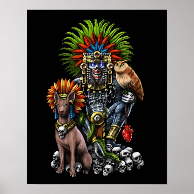 Poster Aztec Deus Mictlantecuhtli (Frente)