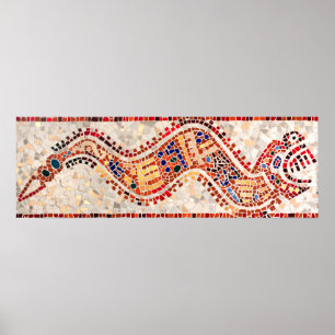 Poster Aztec Dragon Mosaic