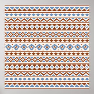Pôster Aztec Essência Padrão II Rust Blue Cream