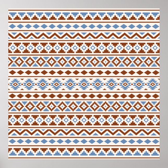 Pôster Aztec Essência Padrão II Rust Blue Cream (Frente)