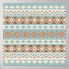 Poster Aztec Essência Ptn IIIb Blue Cream Terracottas