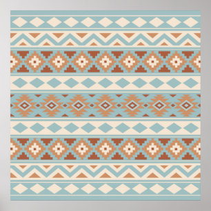 Poster Aztec Essência Ptn IIIb Blue Cream Terracottas