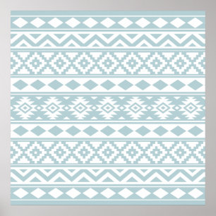 Poster Aztec Essência Ptn IIIb Pato Azul e Branco