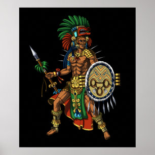 Poster Aztec Mayan Warrior