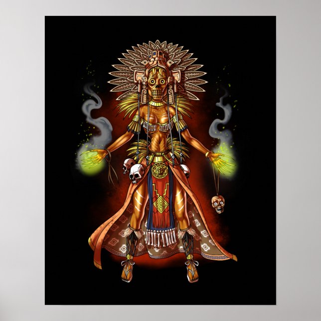 Poster Aztec mitologia Deus Manágua (Frente)