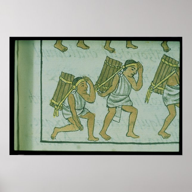 Pôster Aztec porters, from the 'Florentine Codex' (Frente)
