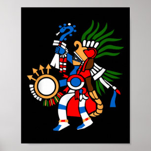 Poster Aztec Símbolo Deus Da Guerra E Sun Huitzilopochtli