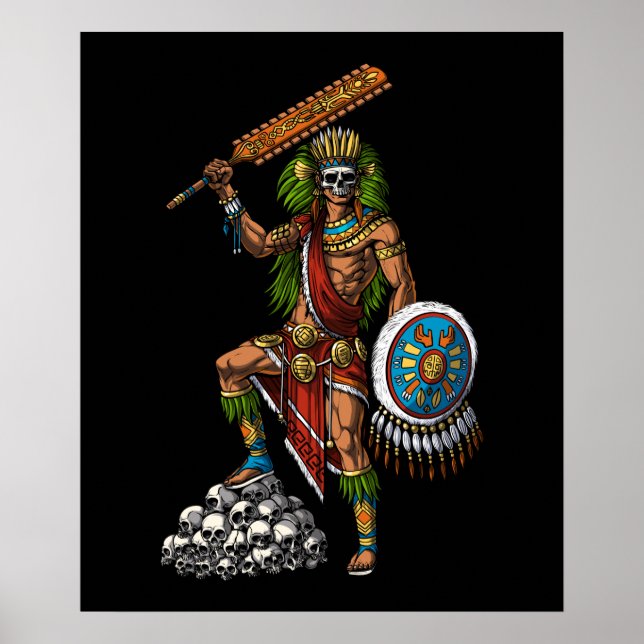 Poster Aztec Skull Warrior (Frente)
