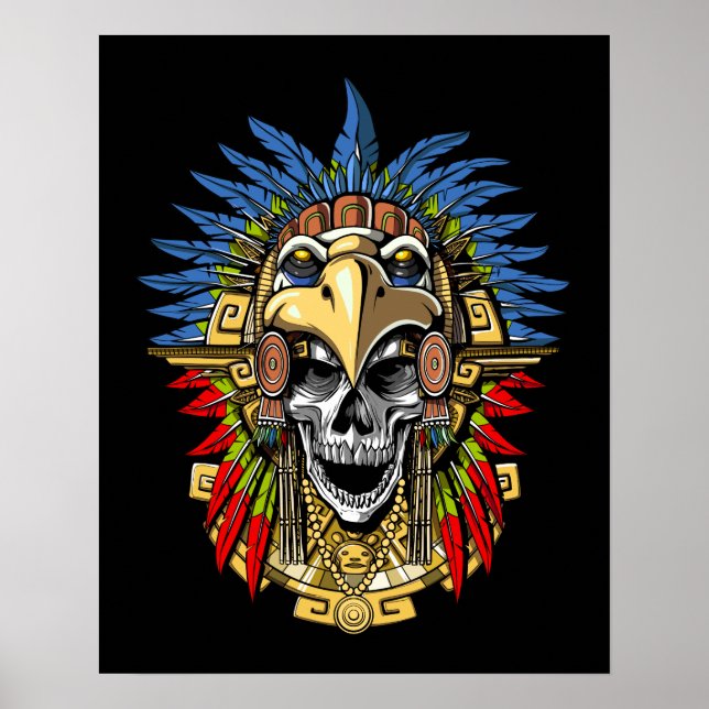 Poster Aztec Skull Warrior (Frente)