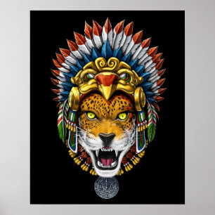 Poster Aztec Warrior Jaguar
