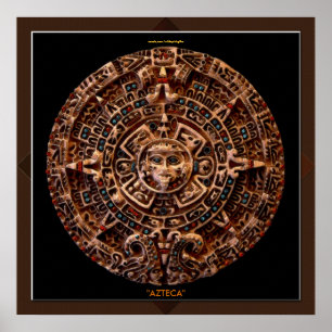 Pôster AZTECA ~ Maia - Calendário Solar Asteca Arte Impre
