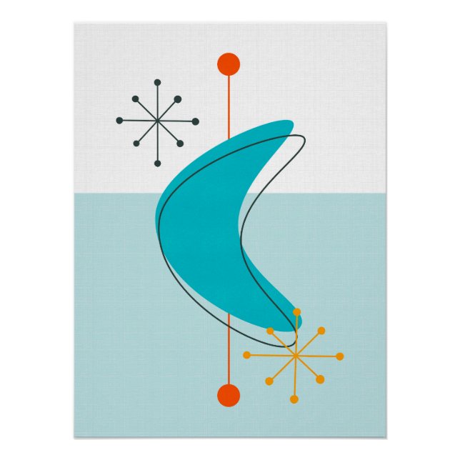 Pôster Azul 22 - Idade do Espaço Atômica do Meio século R (Frente)