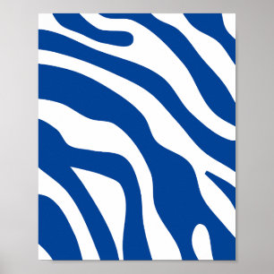 Poster Azul-Abstrato de retrato da Vintage