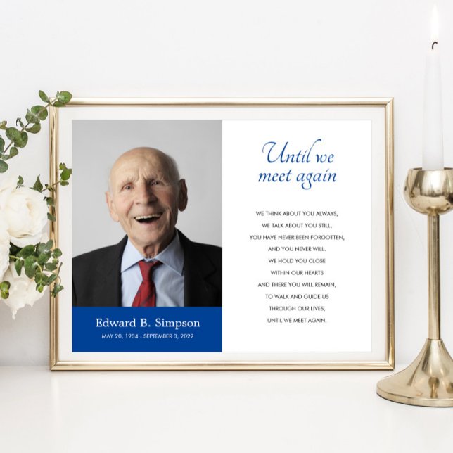 Poster Azul Até Nos Encontrarmos Novamente Poema de Funer (Criador carregado)