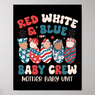 Poster Azul branco vermelho retroativo