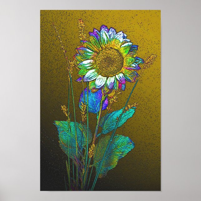 Poster Azul claro em amarelo (Frente)