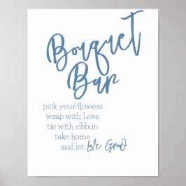 Poster azul com Bar buquê