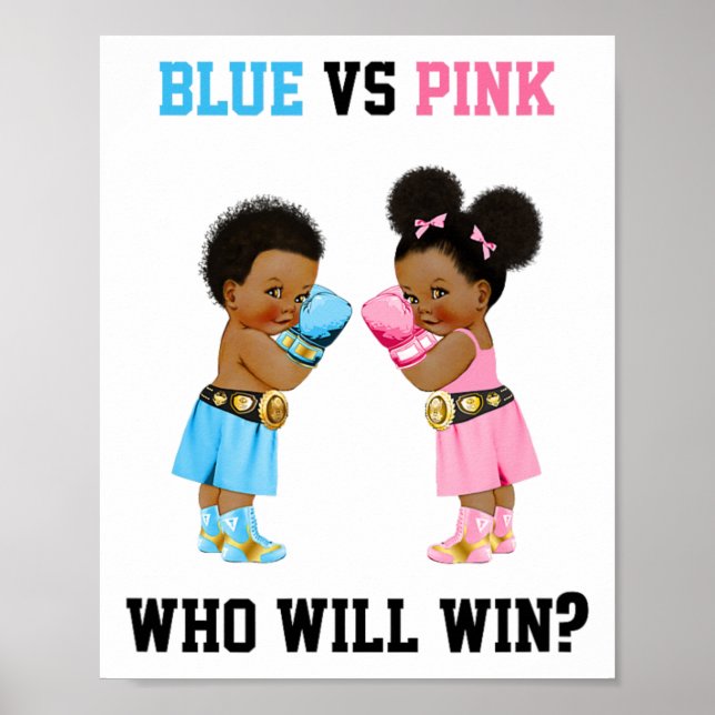 Poster Azul Cor-De-Rosa Quem Ganhará O Tema De Boxin (Frente)