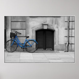Poster azul da bicicleta