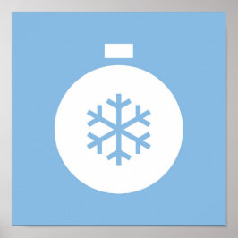 Poster Azul da Bola de Natal