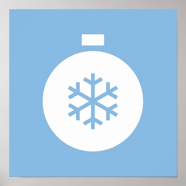 Poster Azul da Bola de Natal (Frente)