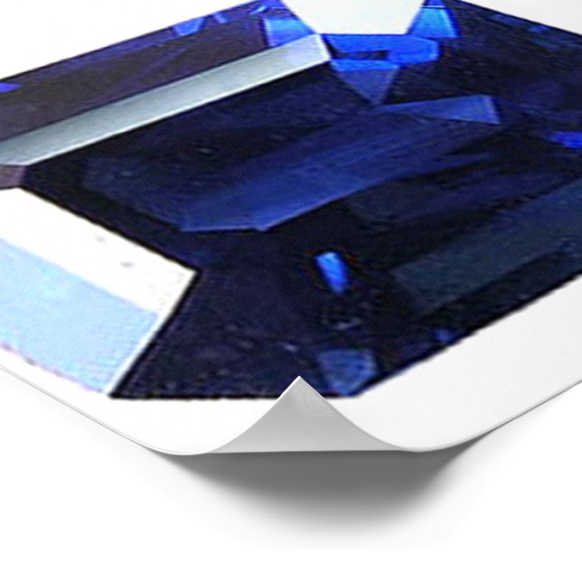 Poster Azul de apphire retangular (Borda)