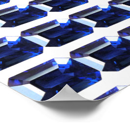 Poster Azul de apphire retangular