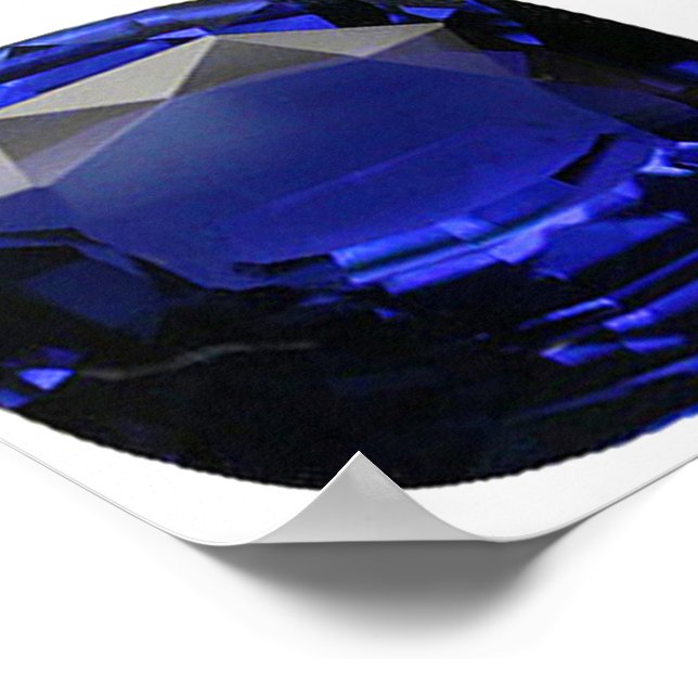 Poster Azul de Gemstone Sapphire (Borda)