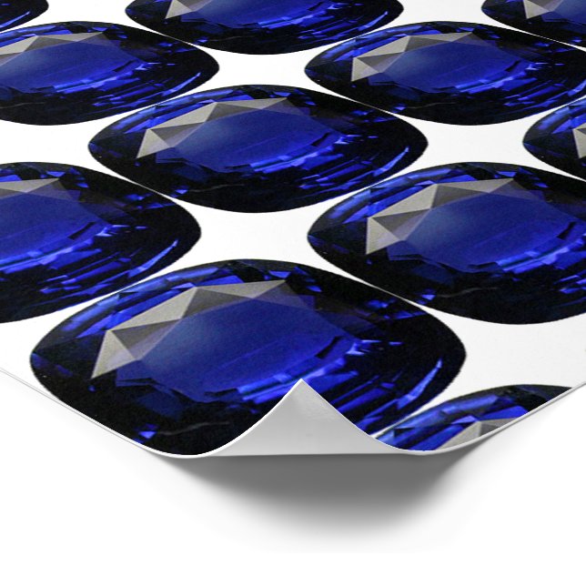 Poster Azul de Gemstone Sapphire (Borda)