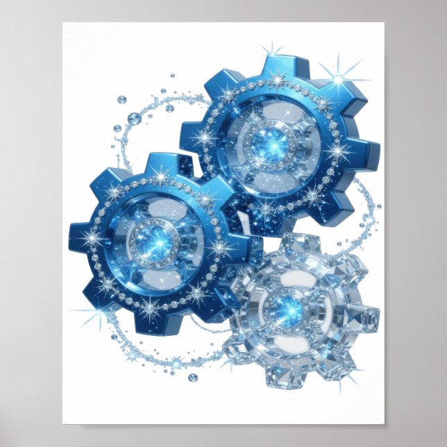 Poster Azul Divertido BLUE GEAR (Frente)