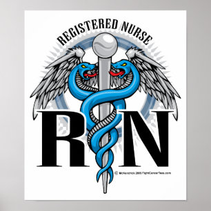 Pôster Azul do Caduceus do RN