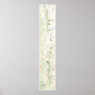 Poster azul do mapa do Parkway de Ridge