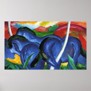 Poster azul dos cavalos de Franz Marc