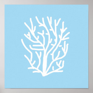 Poster Azul e branco, azul e branco, do eco-oceano branco