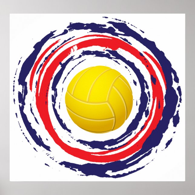 Poster Azul E Branco De Voleibol 2 (Frente)
